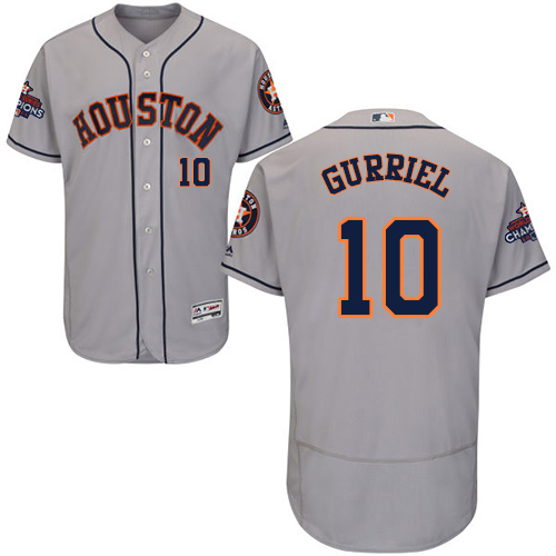 Astros #10 Yuli Gurriel Grey Flexbase Authentic Collection World Series Champions Stitched MLB Jersey